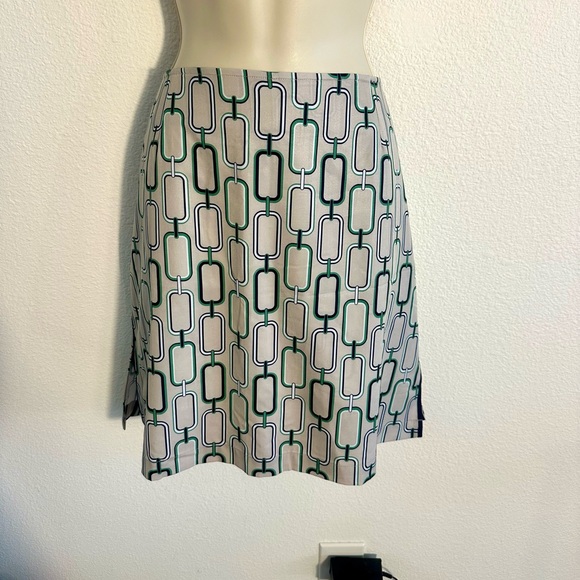 Golftini Skort Sz 12 Khaki Green Print Golf Tennis Pickleball Active Skirt - Picture 6 of 9